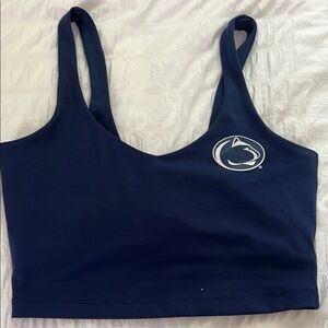 Penn State Navy Blue Tank Crop Top with Logo worn once  - shelf bra